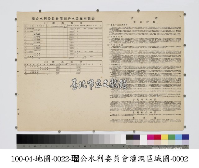瑠公水利委員會灌溉區域圖藏品圖，第2張