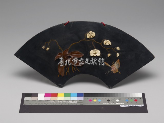 臺灣漆器扇型蝴蝶蘭藏品圖，第1張