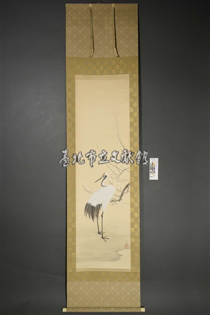 川崎小虎(鶴梅圖)藏品圖，第1張