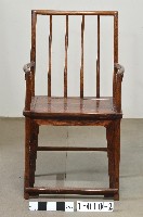 明式黃花梨圓棍高靠背南官帽椅藏品圖，第1張