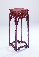 紅木高束腰雕竹節鑲貼木拼方面香几藏品圖，第2張