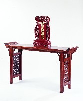 明式黃花梨夾頭榫雕花翹頭案藏品圖，第2張