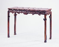 清式酸枝高束腰雕花條桌藏品圖，第2張