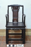 朱漆雕花福字太師椅組－椅藏品圖，第1張