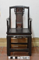 朱漆雕花福字太師椅組－椅藏品圖，第1張