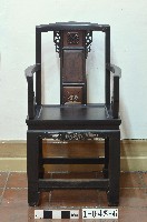 朱漆雕花福字太師椅組－椅藏品圖，第1張