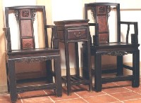 朱漆雕花福字太師椅組藏品圖，第2張