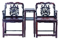 紫檀玫瑰式椅組藏品圖，第1張