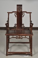 雞翅木四出頭書卷官帽椅組－椅藏品圖，第2張