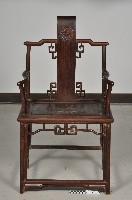 雞翅木四出頭書卷官帽椅組－椅藏品圖，第2張