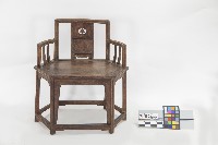 花梨木六方形扶手太師椅一對－椅藏品圖，第1張