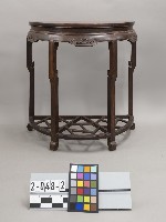 紫檀嵌瘿木半邊桌組－半邊桌藏品圖，第1張