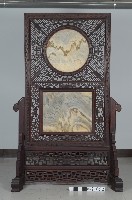 酸枝嵌雲石座屏藏品圖，第2張