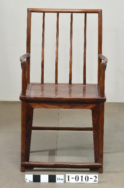 明式黃花梨圓棍高靠背南官帽椅藏品圖，第1張