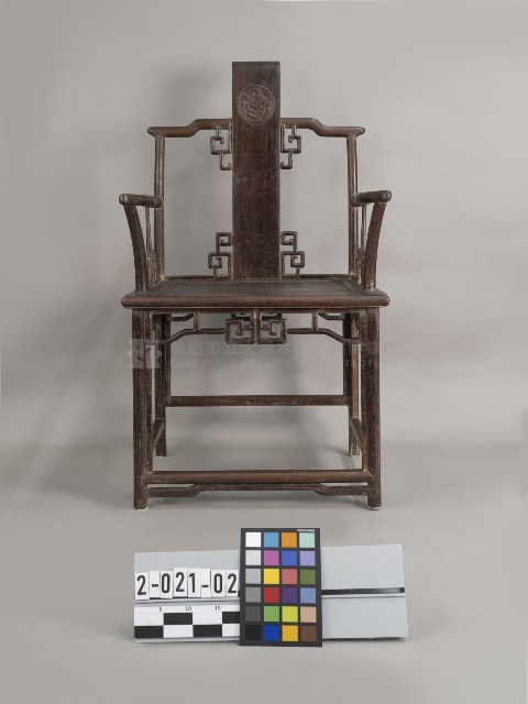 雞翅木四出頭書卷官帽椅組－椅藏品圖，第1張