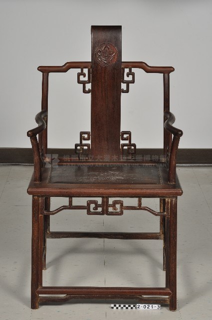 雞翅木四出頭書卷官帽椅組－椅藏品圖，第2張