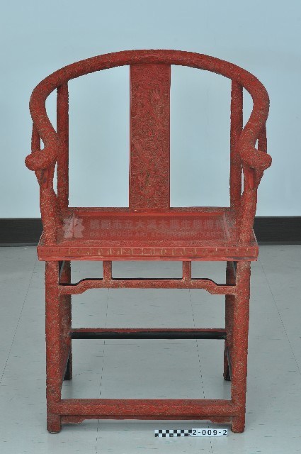 雕漆圈椅一對－椅藏品圖，第2張