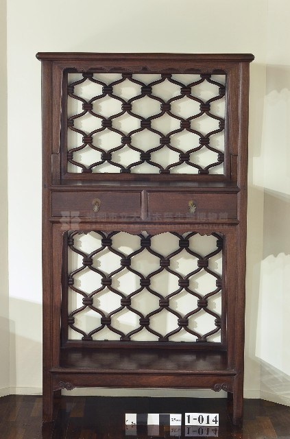 明式黃花梨透空後背架格藏品圖，第1張