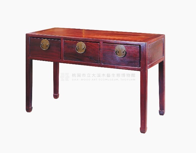 清式紅木三屜書桌藏品圖，第2張