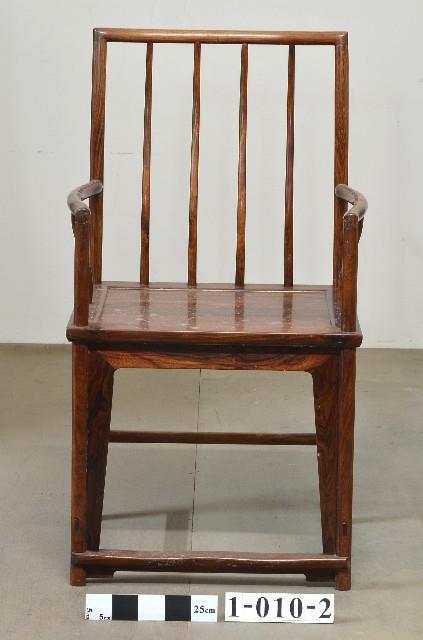 明式黃花梨圓棍高靠背南官帽椅藏品圖，第1張