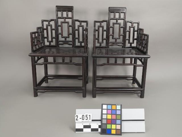 紅木書卷靠背太師椅一對藏品圖，第1張