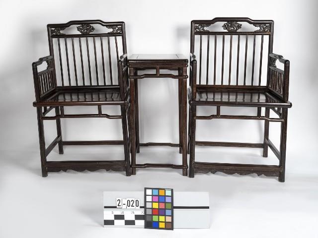紅木嵌癭木玫瑰椅組藏品圖，第1張