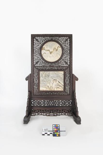 酸枝嵌雲石座屏藏品圖，第1張