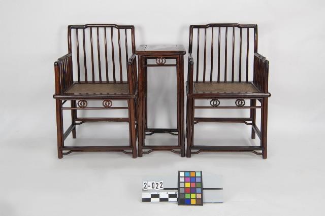 花梨木梳背軟屜玫瑰椅組藏品圖，第1張