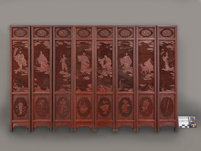 雕漆八仙屏風藏品圖，第1張