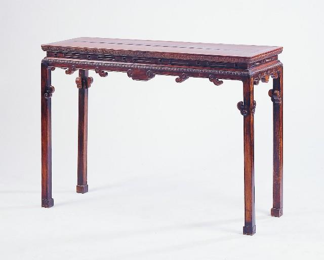 清式酸枝高束腰雕花條桌藏品圖，第2張