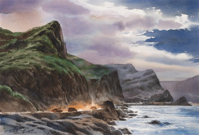 濱海夜色的圖片