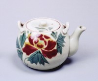 青色草花茶壺藏品圖，第1張