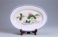 蓮花雁鴨長盤藏品圖，第1張