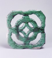 賜福金錢紋綠釉花磚藏品圖，第1張
