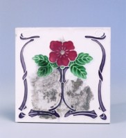 五瓣花卉緞帶紋磁磚藏品圖，第1張