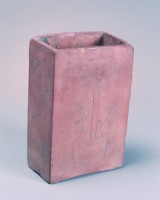 紅陶印花香筒藏品圖，第1張