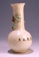 松鶴浮貼花瓶藏品圖，第1張