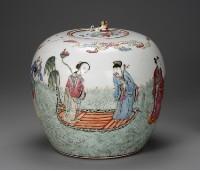 粉彩人物蓋罐藏品圖，第4張