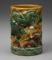 雕瓷筆筒藏品圖，第1張