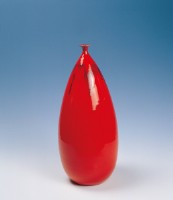 (陶器0489)高腳紅釉天球24*24*53.5[國棋]的圖片