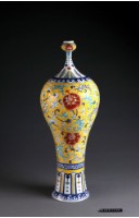 黃地唐草描金蒜頭瓶藏品圖，第1張