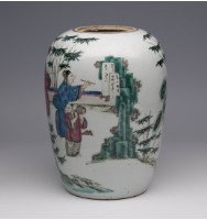 Polychrome Jar with Motif of Leading Characters from Famous Chinese Stories Collection Image, Figure 1, Total 2 Figures