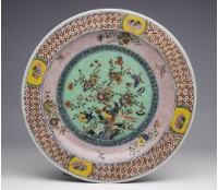 五彩錦地花鳥紋大盤藏品圖，第1張