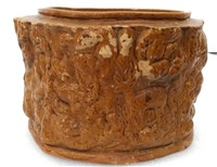 黃釉鹿林樹段火爐藏品圖，第1張