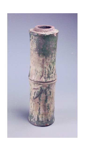 Greeen-glazed Bamboo-node Cylinder