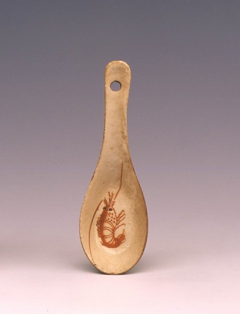 Spoon with Painted Shrimp