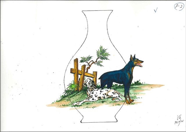 狗年萊菔瓶展開圖稿的圖片
