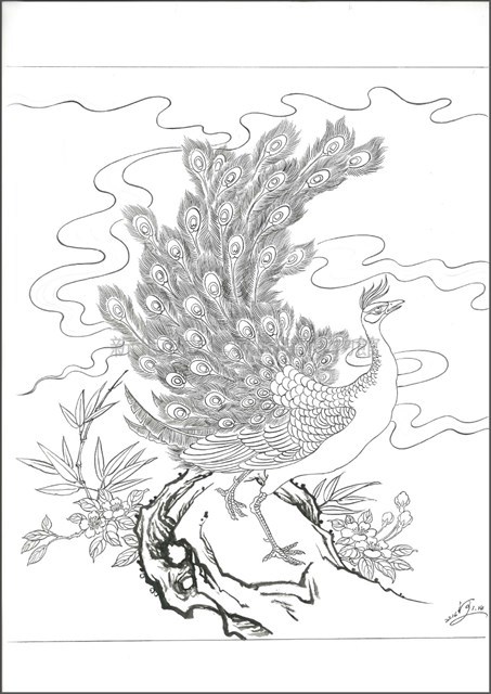 石上孔雀祥雲圖藏品圖，第4張
