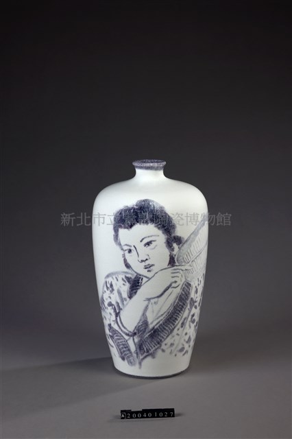 持扇仕女小口瓶藏品圖，第1張
