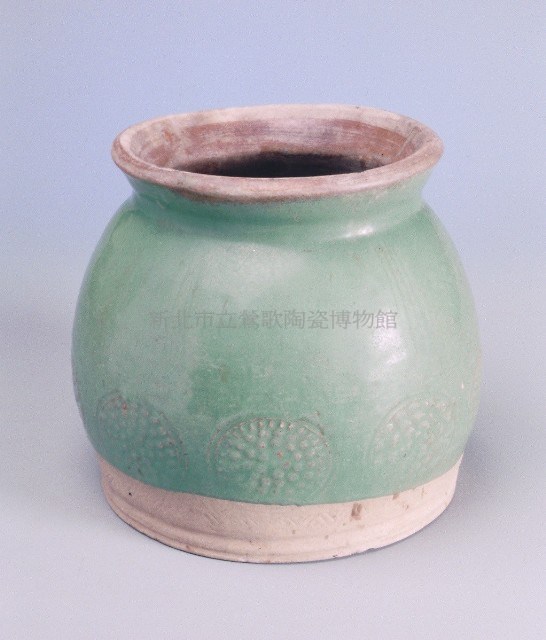 花紋綠釉罐藏品圖，第1張